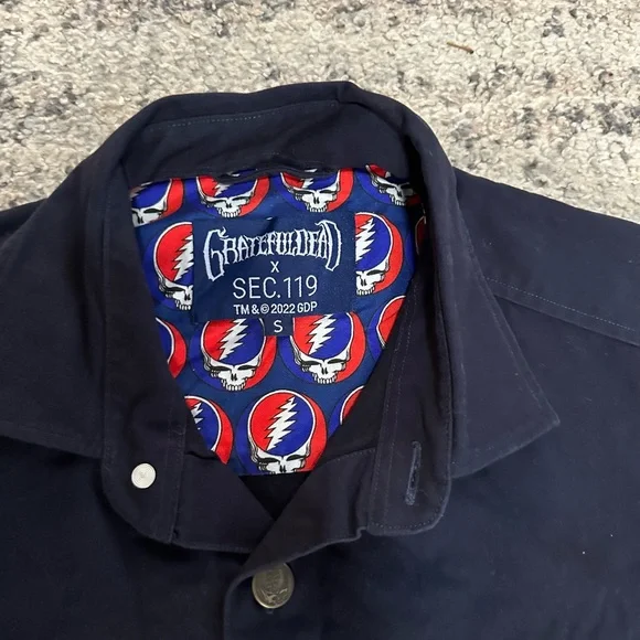 Grateful Dead Dark Blue Men's Jacket with Iconic Emblem